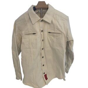 Alexander Wang Mens Beige Long-Sleeve Button-Up Shirt With Zippered Chest Pocket